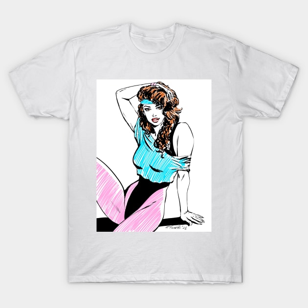 80´s Aerobics Girl T-Shirt by Pablo Romero Art